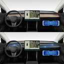 One-Piece No Gap Dashboard Cover Wrap and Front Door Trim Panel Compatible with 2019-2024 Tesla Model Y 2021-2023 Model 3 Interior Matte Black
