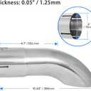 3 Inch Inlet Turn Down Exhaust Tip, Universal Stainless Steel Exhaust Tips with Clamp for 3 Inch OD Tailpipes,10.5 Inch Overall Length (3")