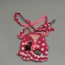 SMALLLEE_Lucky_Store Small Dog Cat Sweet Dots Pattern Vest Harness Leash Set Mesh Padded Lead Pink S (S(Chest Girth 12.6";Neck Girth 7.9"))
