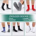 ZXOLDZX 2/4/6 Pairs Men's Soccer Socks Grip Pads Non Slip Football Baseball Soccer Socks for Men Women (White)