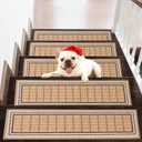 Stair Treads Non Slip 15PCS - 8"x30" Indoor Stair Runners for Wooden Steps, Soft Carpet Stair Treads, Edging Stair Rugs, Peel and Stick Stair Treads Washable Reusable Adhesive (Beige)