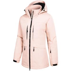 GEMYSE Women's Ski Jacket Waterproof Winter Snow Coat Warm Hooded Windbreaker Snowboarding Windproof Rain Jacket (X-Large)