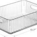 BINO | Plastic Storage Bins, Large | THE GATSBY COLLECTION | Clear Storage Bins for Organization | Pantry Organizers | Kitchen Organizer | Fridge & Freezer Organizer | Cabinet Plastic Containers