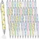 Pasimy 48 Pcs Flower Ballpoint Pens Bulk Floral Pens for Women Spring Floral Ballpoint Black Ink for Office Home Birthday Party Supplies Gifts