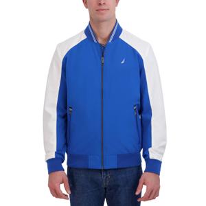 Nautica Men's Bomber Jacket – Windbreaker, Water-Resistant, Waterproof, Golf, Hiking, Boating, Casual Wear M