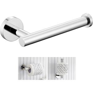 Toilet Paper Holder Polished Chrome, Angle Simple SUS304 Stainless Steel Bathroom Toilet Paper Roll Holder Wall Mount