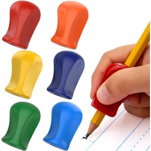 The Pencil Grip Original Pencil Grippers 6 Pcs, Improves Kids Handwriting, Ergonomic Pen Holder for Righties & Lefties, Ideal for Kids, Toddlers, Adults, Writing Tool with Finger Cushion