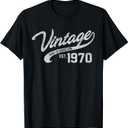 Vintage Made in 1970 T-Shirt 48th Birthday Gift T-Shirt (3XL, Black)