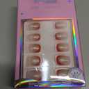 Red Press On Nails Short - Jofay Fashion French Tip Press On Nails, Acrylic Fake Nails with Snowflakes and Gold Glitter, Reusable False Nails Glue On Nails for Women, Stick On Nails Kit 32Pcs Pack of 2