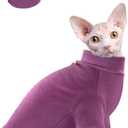 Idepet Sphynx Cats Sweater ,Turtleneck Hairless Cat Shirt Soft and Warm Kitten Clothes with Sleeves Pullover Pet Winter Pajamas Jumpsuit for Cat Puppy (Purple, Small)