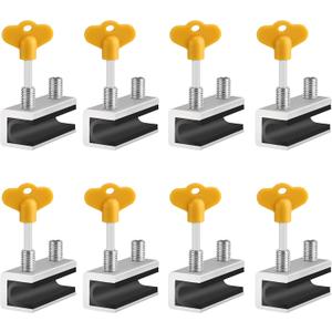 Window Locks, 8 Sets Sliding Security Window Lock with Key for Vertical & Horizontal Sliding Windows & Sliding Doors, Adjustable Window Locks Security Window Stoppers for Patio Bedroom Home and Office