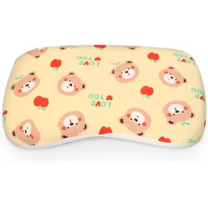 Soft Toddler Pillow for Sleeping (14.5'' x 8.4'') with Removable Cover  Ideal for Travel & Nursery, Cuddly Bear Design  Perfect for Ages 1-2 Years