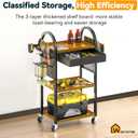 Warome 4-tire Rolling Cart with Drawer, Power Tool Organizer Utility Cart on Wheels for 360 SwivelingGarage Storage Orgnization for Drill Holder,ToolBox, Heavy Duty Storage Rack in Workshop