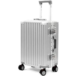 VentureVault Carry On Luggage 22x14x9 Airline Approved, Zipperless Luggage Carry On, Hard Shell Suitcases with TSA Lock, Lightweight Carry On Suitcases with Aluminum Frame (silver, 20inch)