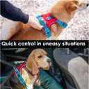 PHOEPET No Pull Dog Harness, Unique Colors Reflective Adjustable Dog Vest, with Soft Training Handle Metal Clips for  Dogs (Red Base & Teal Straps,M)