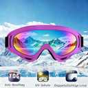 2 Pack Motorcycle Dirt Bike Goggles for Men Women, MX UTV Racing Riding Windproof Dustproof Goggles, Off Road Goggle (Pink Frame Colorful and Blue Frame Colorful)