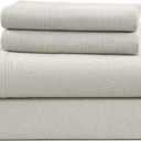 LANE LINEN Cotton Flannel Queen Size Sheets Set - Brushed for Extra Softness - Lightweight Queen Size 100% Cotton Sheets Set - Warm & Cozy Flannel Cotton Bed Sheets Set, 15" Deep Pocket - Mineral