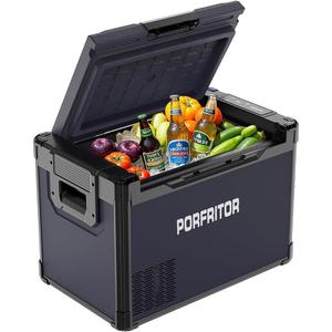 PORFRITOR 12 Volt Refrigerator, 32QT(30L) Electric Cooler, 12V Car Fridge LCD touch Control, 12V Cooler -4℉~68℉, Portable Freezer 12/24V DC 110-240V AC for Camping, Travel, Truck, Home