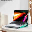 NTMY Laptop Stand for Desk with Wrist Support, Aluminum Computer Stand for Laptop,Ventilated Ergonomic Holder Mount Riser for MacBook Air/HP/Dell/Acer/Lenovo 10-17.3'' (Black)