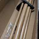 Double Wood Curtain Rods for Windows 140 to 164 Inches,1 Inch Front and 5/8 Inch Back Heavy Duty Curtain Rod with Imitation Wood Grain Ball Finials and Double Aluminum Bracket,Dark Brown Wood Grain