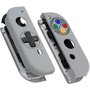 eXtremeRate SFC SNES Classic EU Style Joycon Handheld Controller Housing (D-Pad Version) Colorful Buttons, Replacement Shell Case for Nintendo Switch & Switch OLED Joy-Con  Console Without
