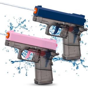 2 Pack Water Guns for Kids - Squirt Water Blaster Soaker Water Pistol Toys for Toddlers Child Boys Girls, Ideal Summer Gifts for Swimming Pool Beach Party Outdoor Shooting Game Water Fighting Toy (1-blue+pink)