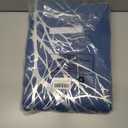 FMFUNCTEX 100% Blackout Curtains for Bedroom, Curtains 96 Inches Long Metallic Silver on Navy Blue Tree Branch Curtains for Living Room, Room Darkening Foil TreeThermal Insulated 2 Panels Grommet Top