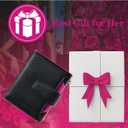 Small Wallet Women RFID Blocking Soft Leather Bifold Compact Card Holder Wallet for Women with Zipper Coin Pocket 4 ID Window (Colorblock - Black/Rose Red)