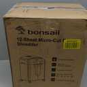 Bonsaii 12-Sheet Micro Cut Shredders for Home Office, 60 Minute P-4 Security Level Paper Shredder for CD, Credit Card, Mails, Staple, Clip, with Jam-Proof System & 4.2 Gal Pullout Bin C266-B