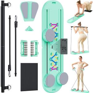Pilates Board, Newest Multi-Purpose Portable Pilates Reformer Machine for Home, Foldable at Home Pilates Kit, Pilates Board for Home Workout Fitness Exercise, Abs, Pilates Equipment