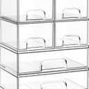 Criusia Stackable Storage Drawers, 6 Pack Clear Plastic Makeup & Bathroom Organizer, Versatile Storage Bins for Vanity, Under Sink, Kitchen Cabinets & Pantry