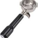 54mm Coffee Portafilter, Stainless Steel Coffee Portafilter 2 Ears Detachable Filter Holder Portafilter Fits for Nuova Coffee Machine, Extracts Two Cups of Coffee (Black)