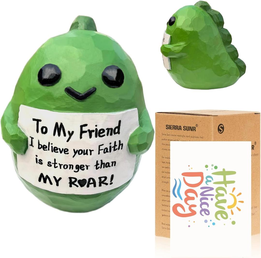 4 x Funny Gifts for Friends,Best Friend Birthday Gifts for Women Friendship,3.2 Resin Positive Dinosaur Figurine Home Decor,Cute Fun Emotional Support Gift Ideas