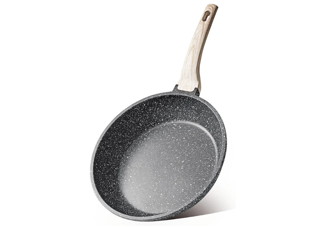 CAROTE Nonstick Frying Pan Skillet, Non Stick Granite Fry Pan Egg Pan Omelet Pans, Stone Cookware Chef's Pan, PFOA Free, Induction Compatible(Classic Granite, 8-Inch)