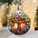 2 x Tree of Life Christmas Ornament, Stained Glass Decor, Gifts & Holiday Ideas
