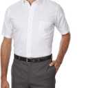 Van Heusen Men's Dress Shirts Short Sleeve Oxford Solid (19.5" Neck, White)