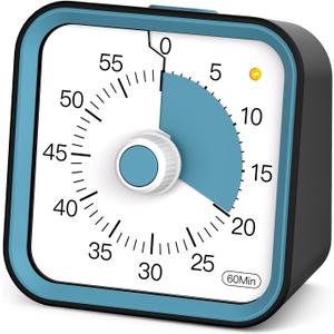 Visual Timer for Kids with Pause Function, 60 Minute Countdown Timer for Kids Desk Study, Teaching, Kitchen Cooking, Office Meetings, Time Management for ADHD (Black)
