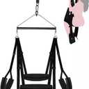 Sex Swing Ceiling Adult BDSM Bondage 360 Spinning Indoor Swing Sex Toys Furniture for Bedroom for Adults Couples with Steel Triangle Frame Heavy Duty Holds Up to 800LBS Adjustable Sweatshirt