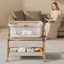3-in-1 Baby Bassinet, Bedside Bassinet with Rocking Mode for Newborns