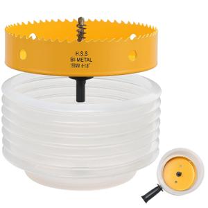 6-1/8 Inch Hole Saw for Recessed Lights, 6-1/8 Hole Saw with Dust Bowl for Recessed Lighting, Bi-Metal Hole Cutter Kit for Wood, Plastic, and Drywall