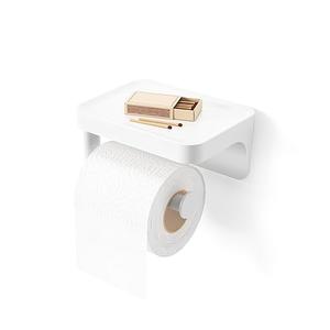 Flex Adhesive Toilet Paper Holder & Shelf, White