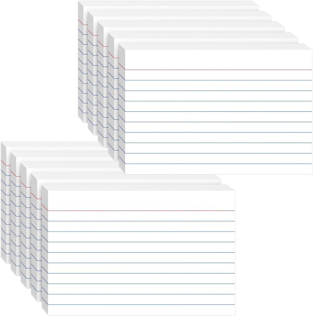 Index Cards 4x6, 400 Sheets, Ruled White Flash Cards for Effective Studying and Note-Taking, Premium Note Cards, Essential School Supplies for College & Office, Home Organization & Study Supplies