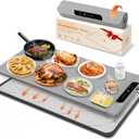 Warming Mat for Food with Heat Resistant Pad, 36"x16" Food Warmer Mat for Countertop Food Warmer Custom Temperature Settings 10H Timer Portable Heating Pad for Parties Buffets Holiday Home Use (Gray)