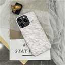 DAIZAG Case for iPhone 16 Pro Max,White Floral Lace Full-Body Design Hybrid Dual Protection Soft TPU Hard PC Shockproof Scratch-Resistant Protective Cover Phone Case for Men Women