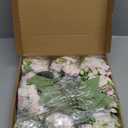 Crowye 8 Bouquets Wedding Silk Peony Hydrangea Flowers with Stems Elegant Faux Vintage Artificial Flowers for Decoration for DIY Table Party Decor Centerpieces Home(Light Pink)