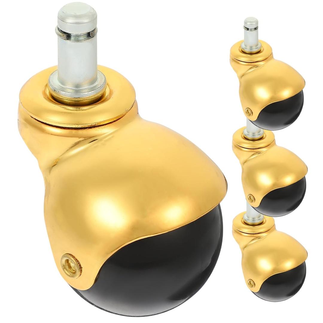 4pcs Gold Swivel Casters Chair Rollers Activity Walker Chair Wheels Infant Office Chair Replaceable Furniture Wheels Computer Chair Pp to Rotate The Bell