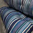 Chunful 4 Pack Tufted Back Chair Cushion Indoor Outdoor Weather Resistant Rocking Patio Chair Cushions for Indoor Outdoor Lawn Furniture(Blue Stripes)
