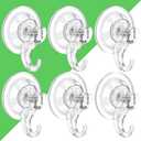 LUXEAR Suction Cup Hooks - 6 Pack Suction Hooks Reusable Powerful Waterproof - Clear Removable Suction Hanger for Christmas Wreath, Shower,Tile,Bathroom,Towel,Kitchen