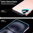 harusaki iPhone 16 Plus Wallet Case with Hidden Card Slot - Wireless Charging Compatible iPhone 16 Plus Case with Card Holder for Women and Men (Pink Gold)