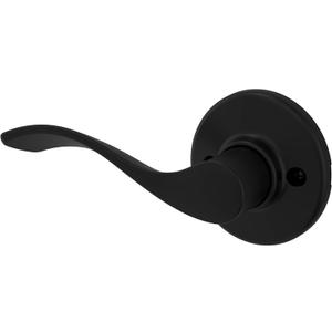 Kwikset Balboa Dummy Door Handle, Single Sided Lever for Closets, French Double Doors, and Pantry, Matte Black Non-Turning Left Handed Interior Push/Pull Lever